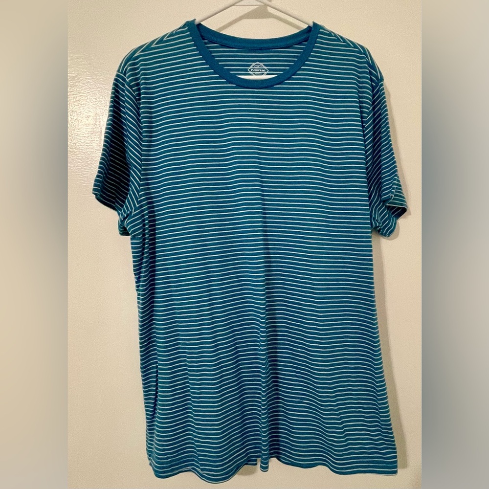 St. John's Bay Blue and White Striped Tee